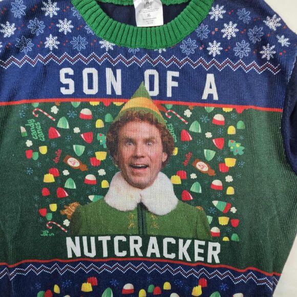 Elf Son of a Nutcracker Will Ferrell Sweater XL Pullover Ugly Christmas Sweater - Picture 9 of 10